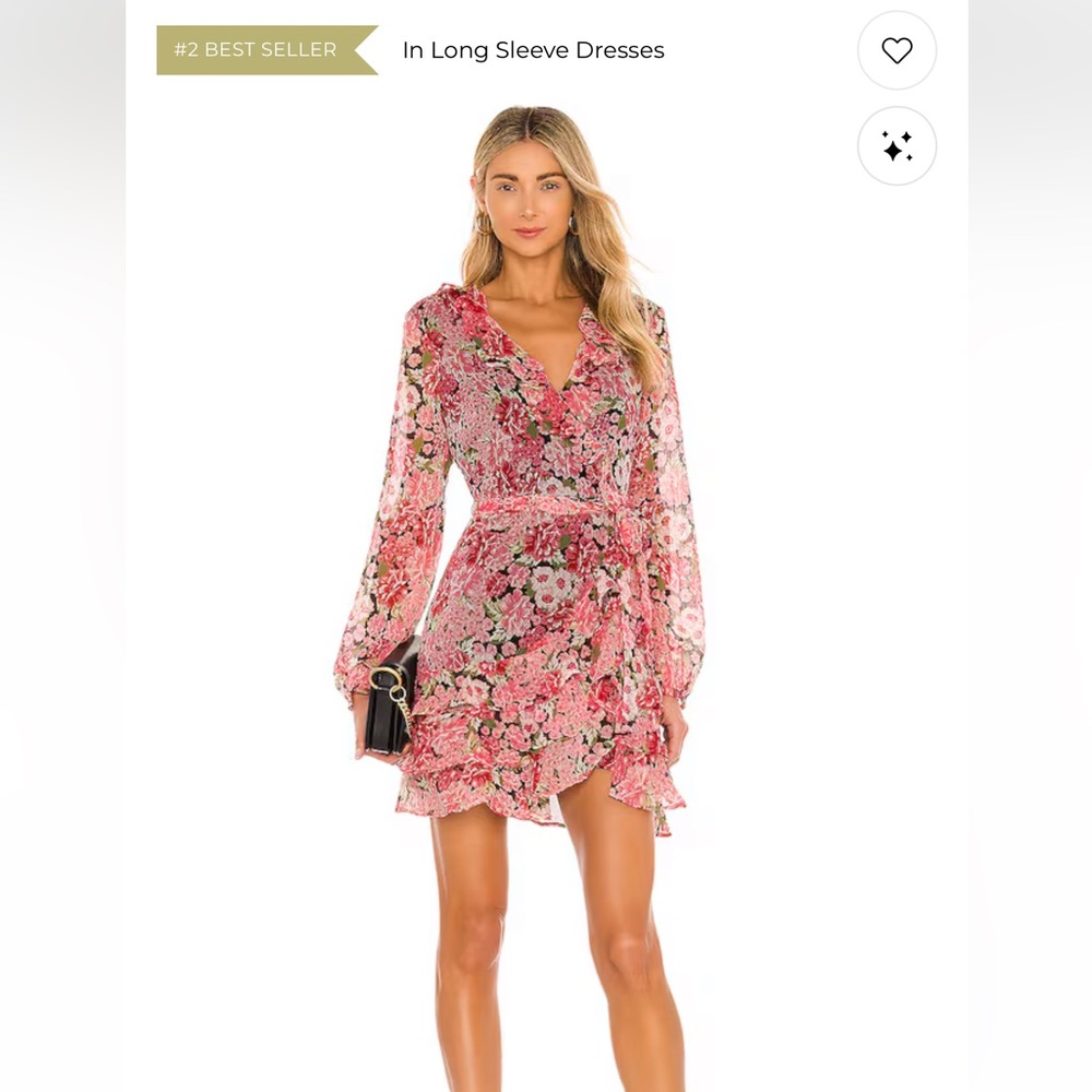 Bardot Triple Frill Dress in Pink Gardenia